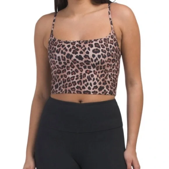 Summersalt Midi Sports Bra Tank Top in Leopard - Picture 2 of 7